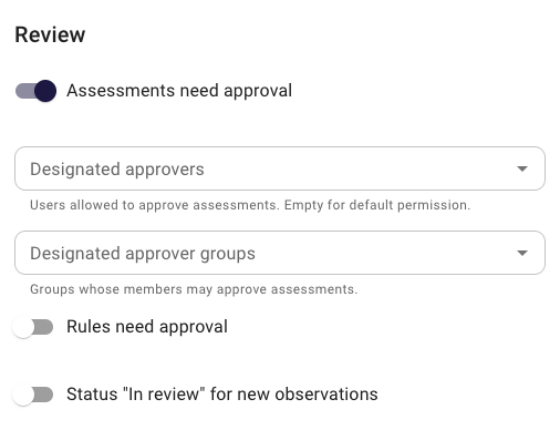 Designated approvers