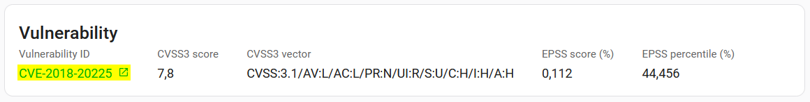 Link to vulnerability