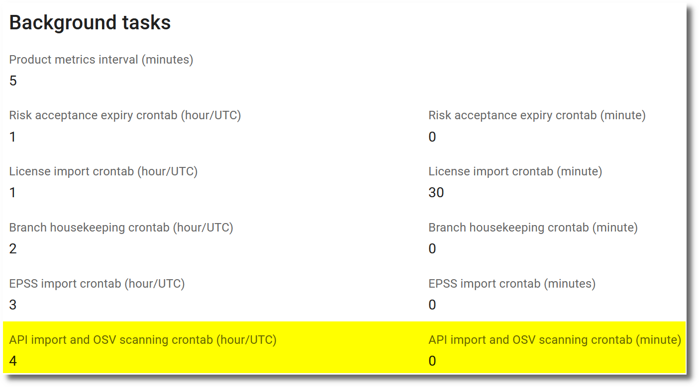 Settings automatic API import