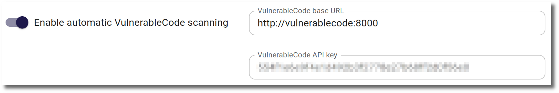 Settings VulnerableCode instance